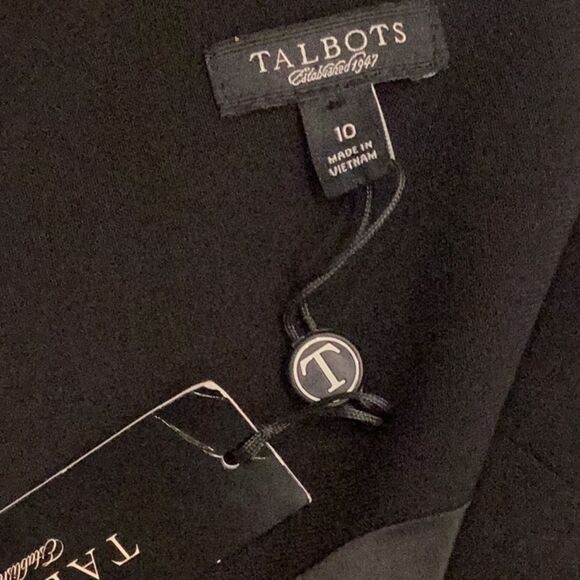 NWT Talbots Black Sheath Dress Tie Front Detail Size 10 - Picture 7 of 10